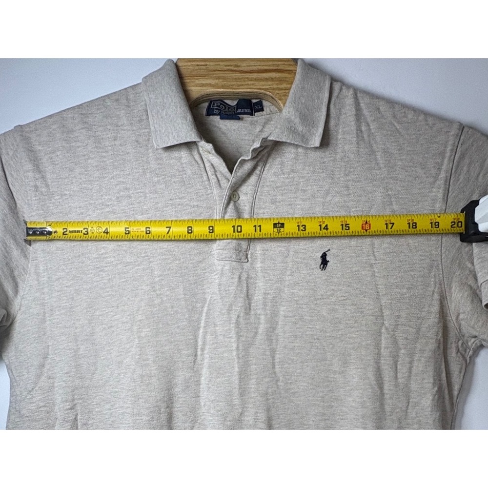 Polo Ralph Lauren Men's Polo Shirt Short Sleeve 100% Cotton SZ XL Beige Golf - Picture 8 of 8